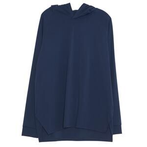 Fioboc Hoodie Athleisure Minimalist Casual Oversized Lounge Cozy Navy Blue XL